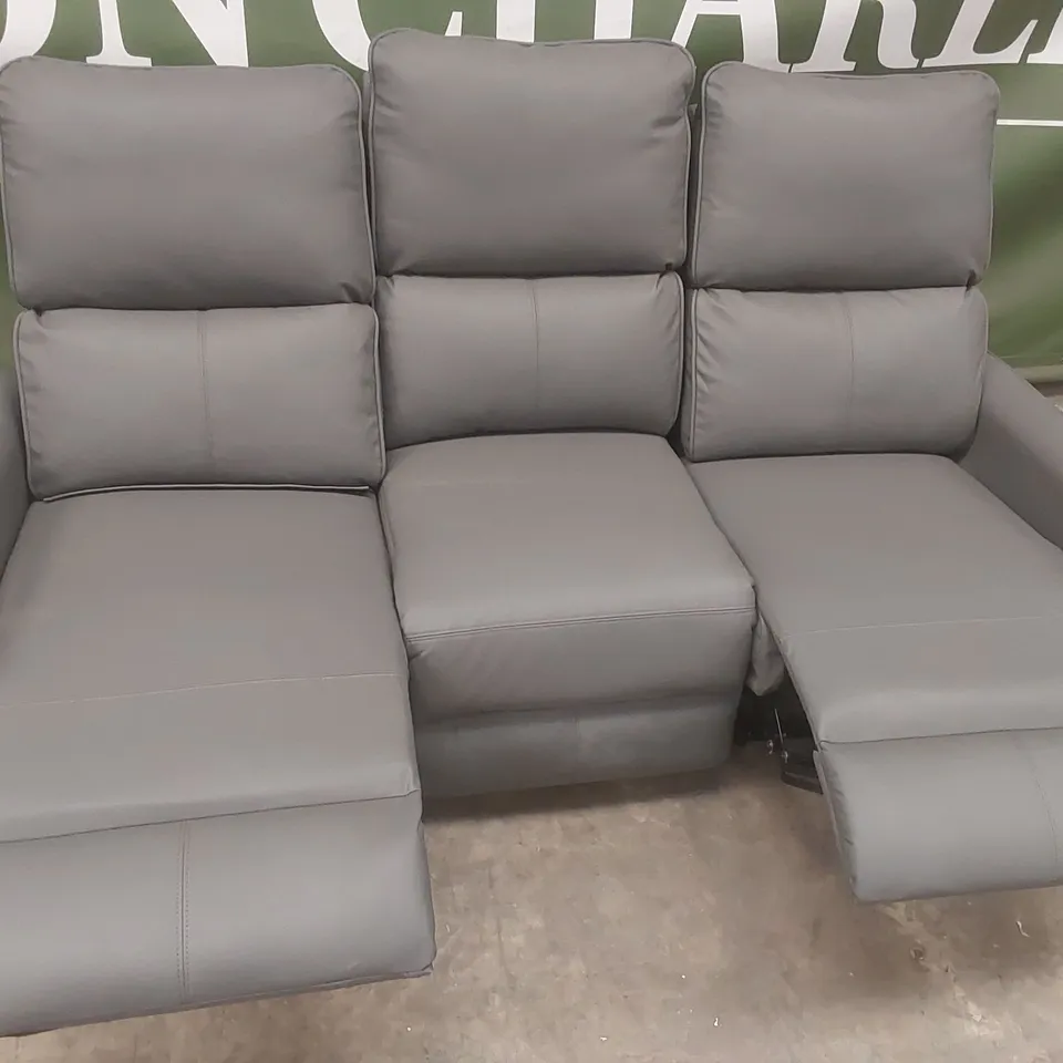 QUALITY DESIGNER 3 SEATER FAUX LEATHER MANUAL RECLINER SOFA