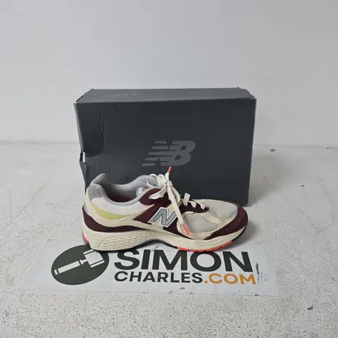 NEW BALANCE 2002R RUNNING SHOES – BEIGE & BURGUNDY - SIZE UK 10 
