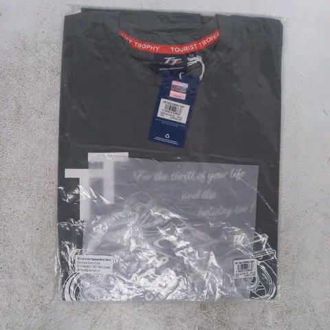 BAGGED ISLE OF MAN TT ADULT'S GRAPHIC T-SHIRT IN GREY SIZE 2XL