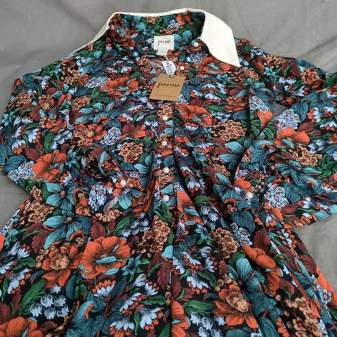 JOANIE FLORAL PRINT DRESS WITH CREAM COLLAR - SIZE 8 