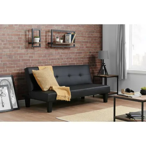 BOXED FARLOW 167CM FAUX LEATHER ARMLESS SOFA BED