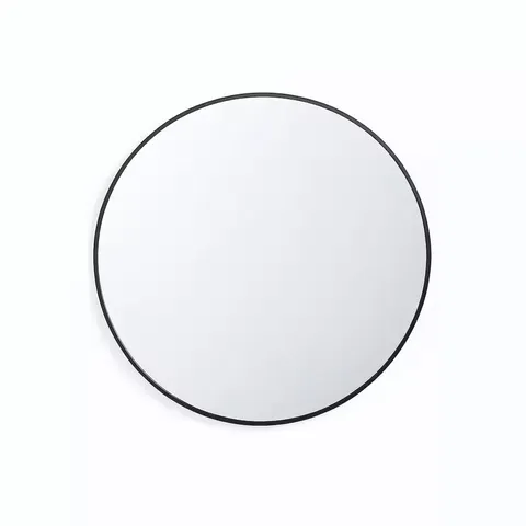 BOXED NEO 40CM BLACK ROUND METAL FRAME WALL MIRROR (1 BOX)