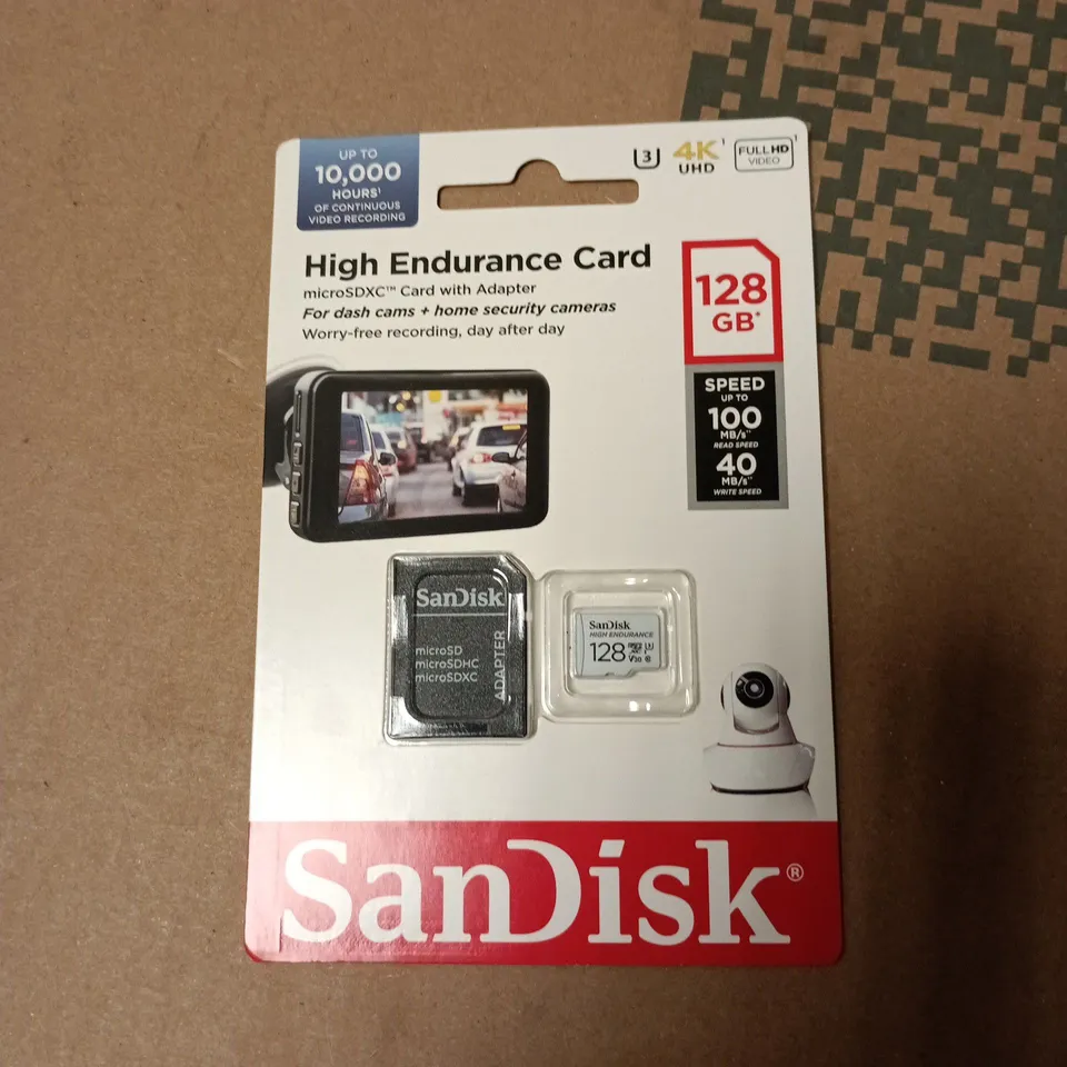 SanDisk High Endurance microSDXC Card 128GB with Adapter – For dash cams & home security cameras