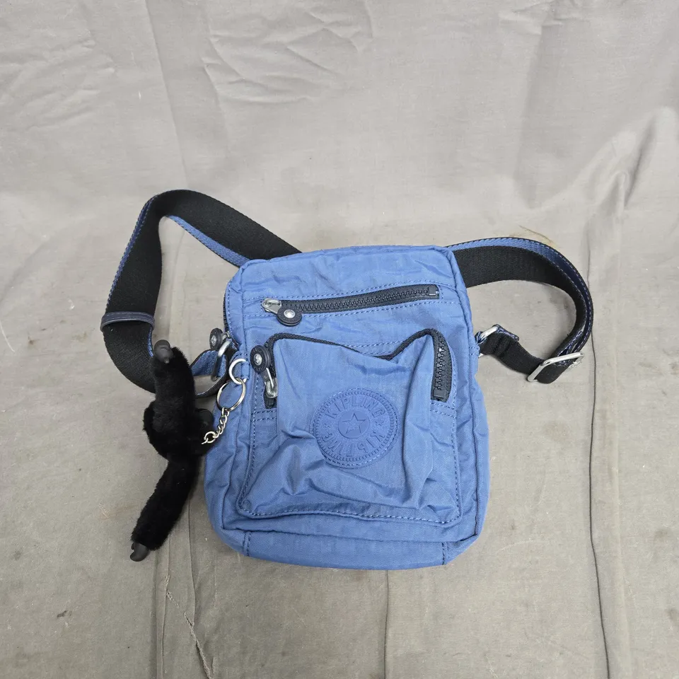 KIPLING SMALL BLUE CROSSBODY BAG WITH MONKEY CHARM