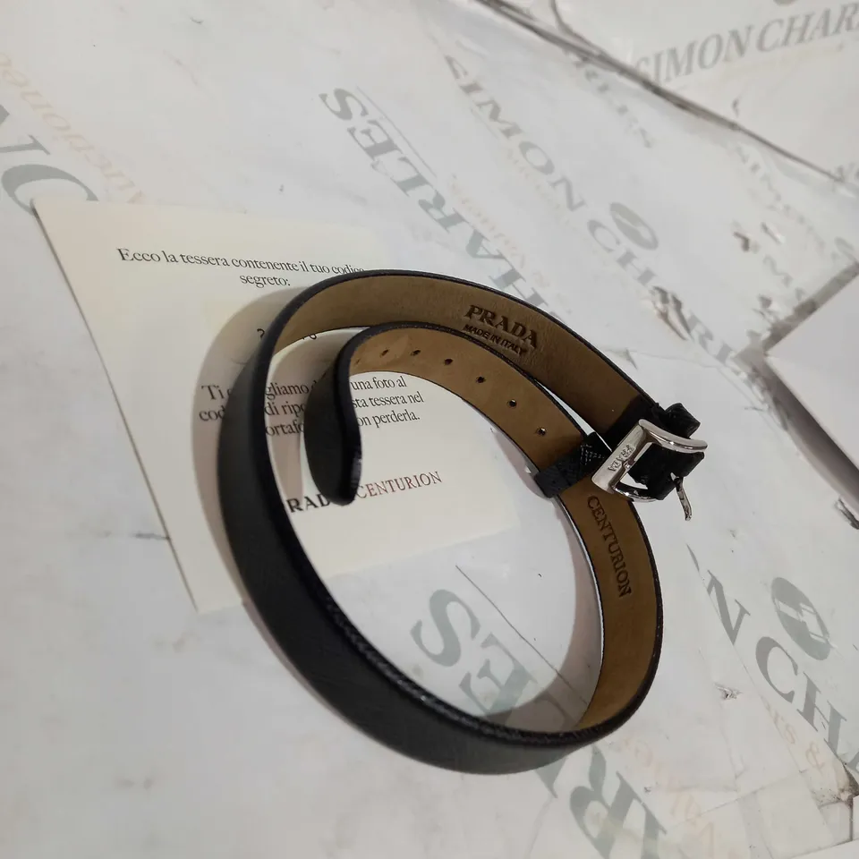 PRADA X AMERICAN EXPRESS AMEX CENTURION BLACK LEATHER WEARABLE BRACELET WITH CERTIFICATE 