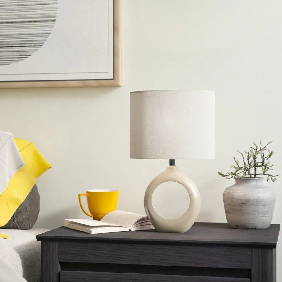 BOXED JAYNE 37CM TABLE LAMP - CREAM FINISH