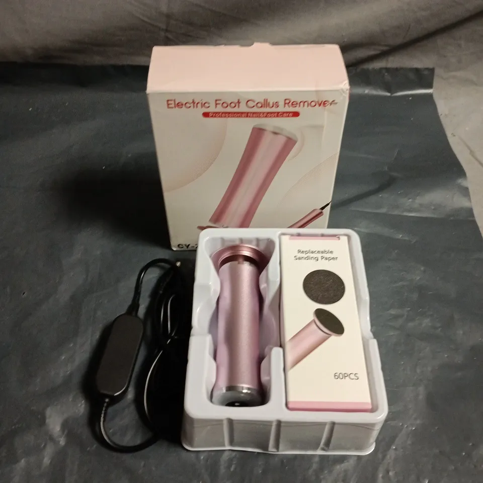 ELECTRIC FOOT CALLUS REMOVER WITH 60 REPLACEMENT SANDING DISCS – PINK HANDHELD PEDICURE TOOL