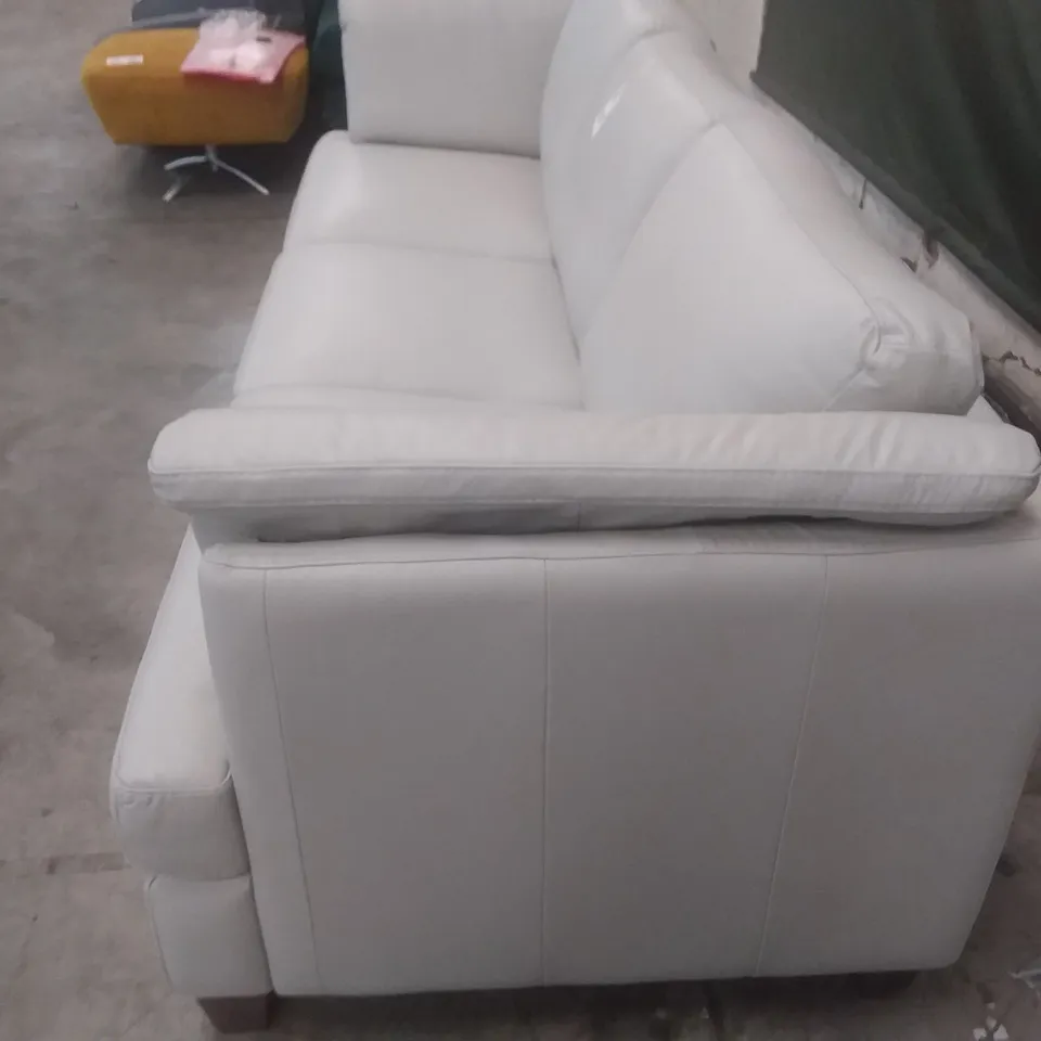 QUALITY ITALIAN DESIGNER DIGIÒ 3 SEATER SOFA EGG SHELL WHITE LEATHER