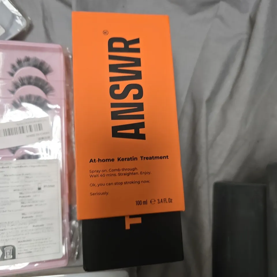 ASSORTED HEALTH & BEAUTY ITEMS: EYELASH SETS AND ANSWR AT-HOME KERATIN TREATMENT