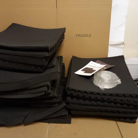 BOX OF APPROX 40 FOCUSOUND ACOUSTIC SOUNDPROOFING PANELS