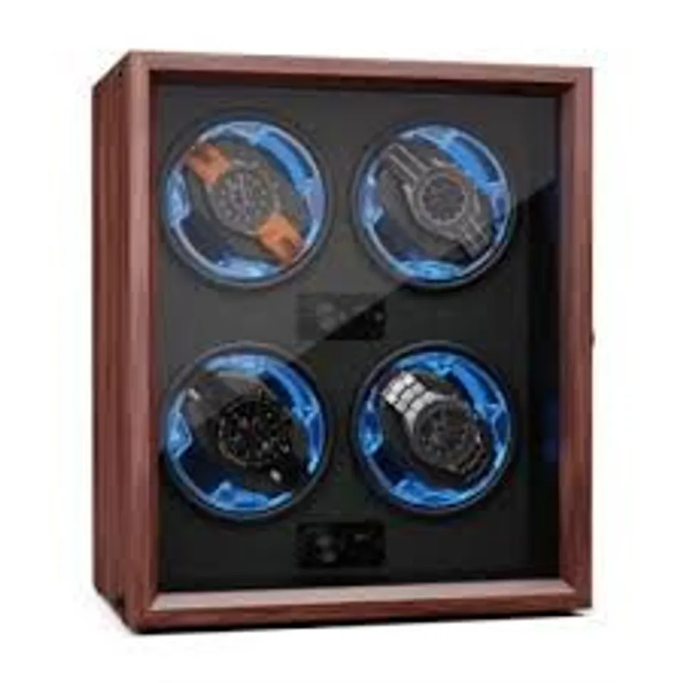 BOXED KLARSTEIN WATCH WINDER BOX 4 AUTOMATIC MOTOR ROTATION DISPLAY CASE