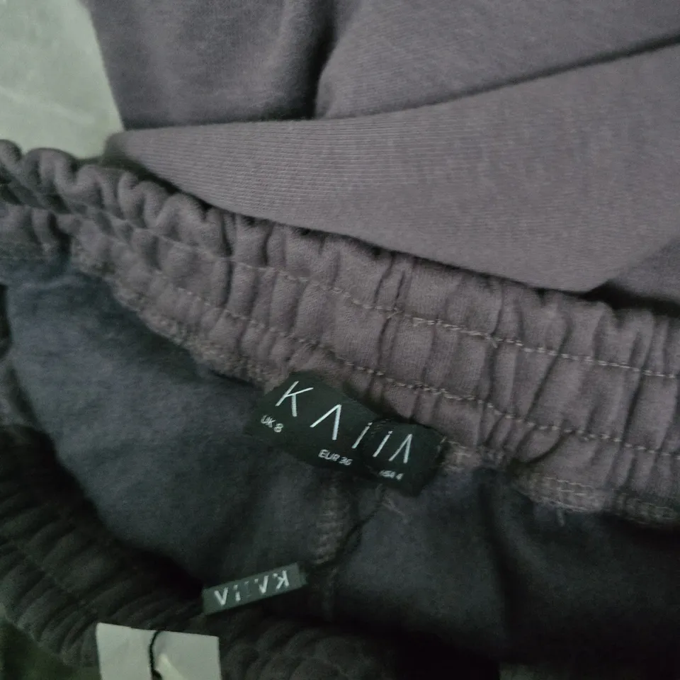 KAIIA WIDE LEG SWEAT PANTS IN DARK GREY - SIZE 8
