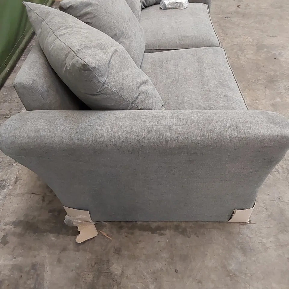 QUALITY DESIGNER DURY 3 SEATER FABRIC UPHOLSTERED SOFA - DARK GREY 