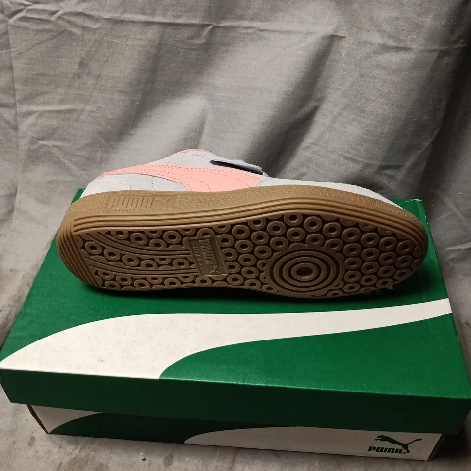 PUMA PALERMO WOMEN'S SNEAKERS - GREY SUEDE WITH PINK TRIM SIZE 3