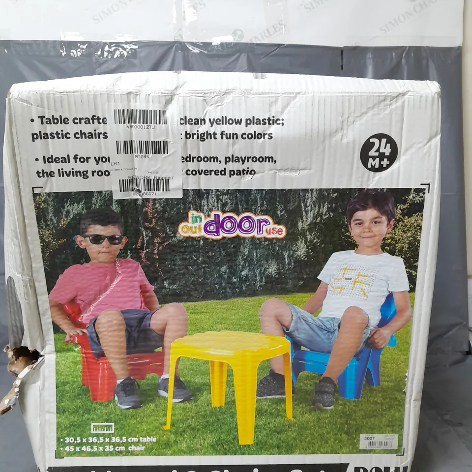 BOXED DOLU TABLE & 2 CHAIRS SET  RRP £23.99