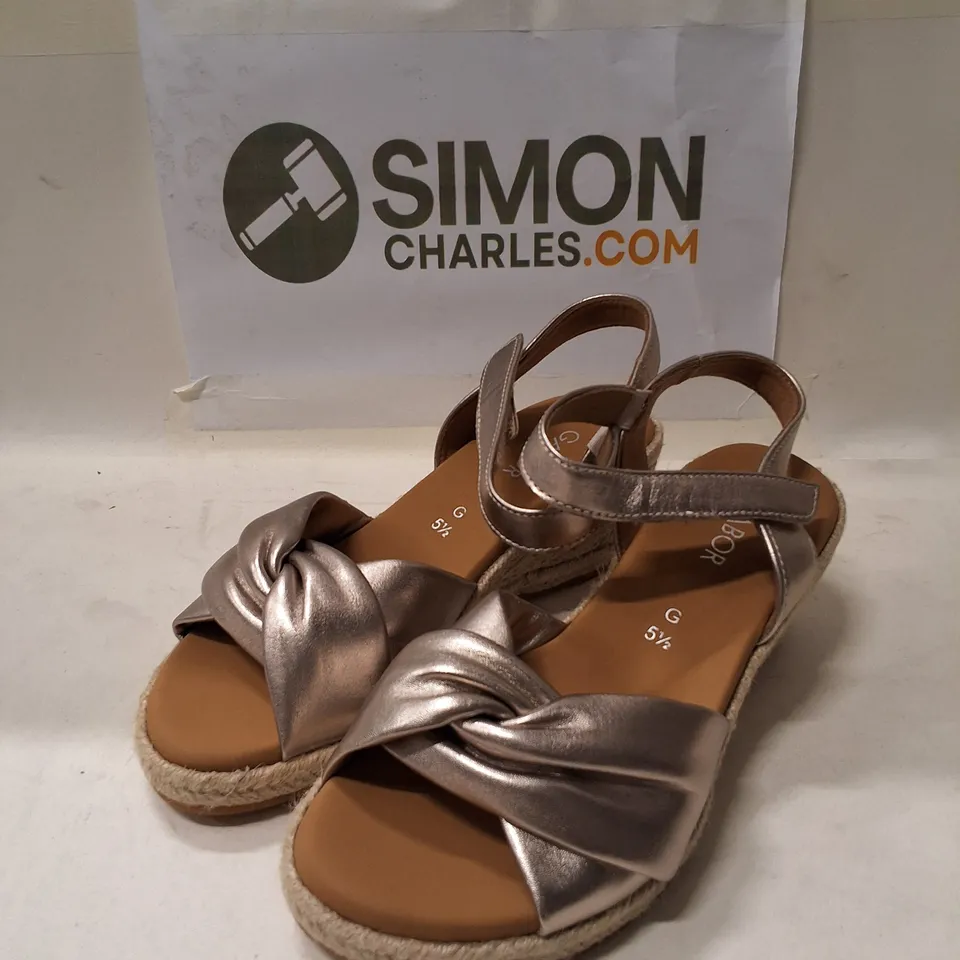 GABOR MOON SATIN METALLIC WEDGE SANDALS – UK 5.5 (EU 38.5)