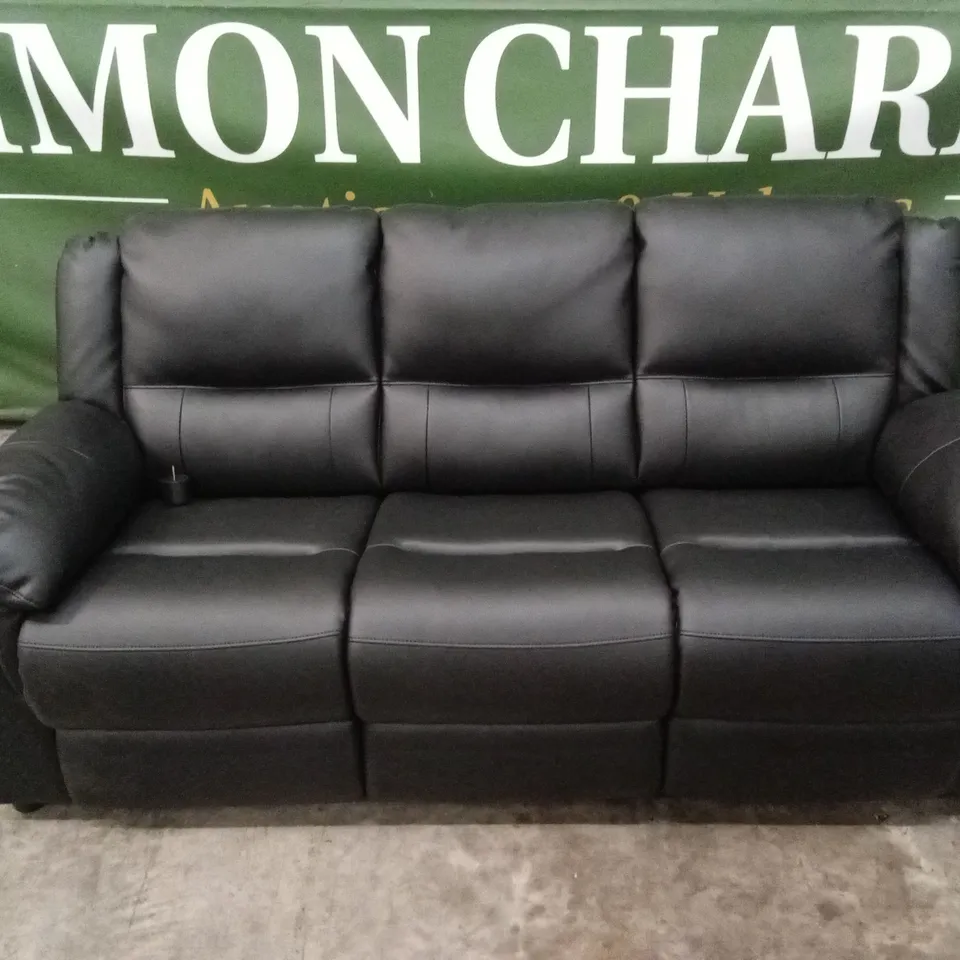 ALBION LUXURY FAUX LEATHER HIGH BACK 3 SEATER SOFA RRP £599