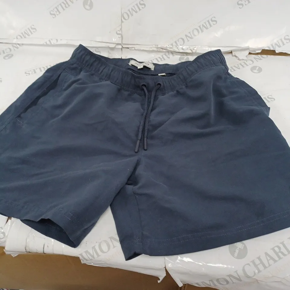 JACK WILLS NAVY BLUE LOGO SWIMMING SHORTS- SMALL