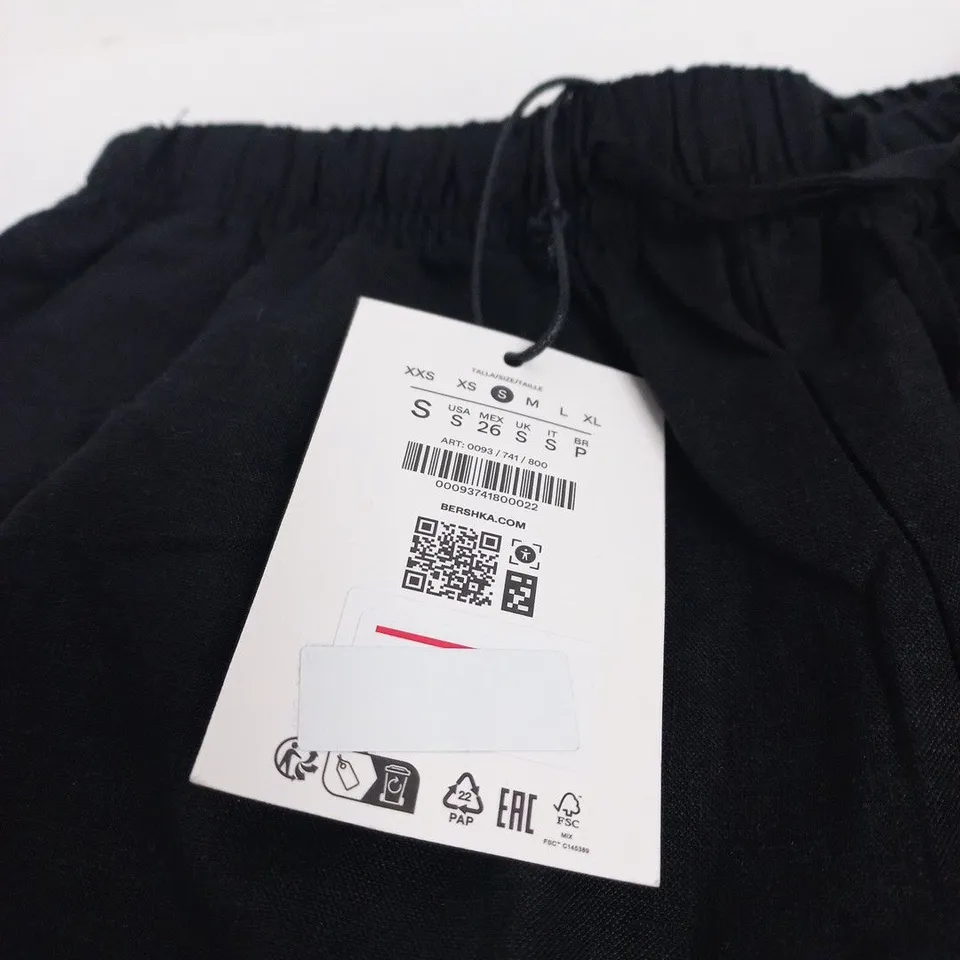 BERSHKA BLACK DRAWSTRING JOGGER TROUSERS – SIZE S (TAG ATTACHED)