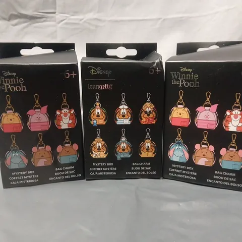 LOT OF 3 DISNEY WINNIE THE POOH AND LOUNGEFLY BAG CHARM MYSTERY BOXES