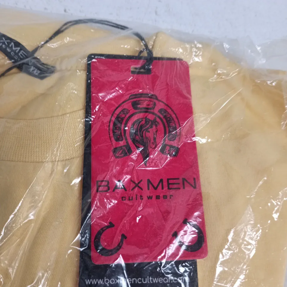 BAXMEN CULTWEAR T-SHIRT – YELLOW, UK L