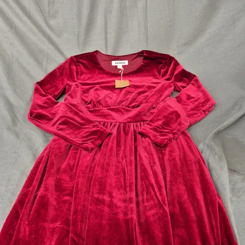 BODEN THEA VELVET JERSEY MIDI DRESS SIZE 10