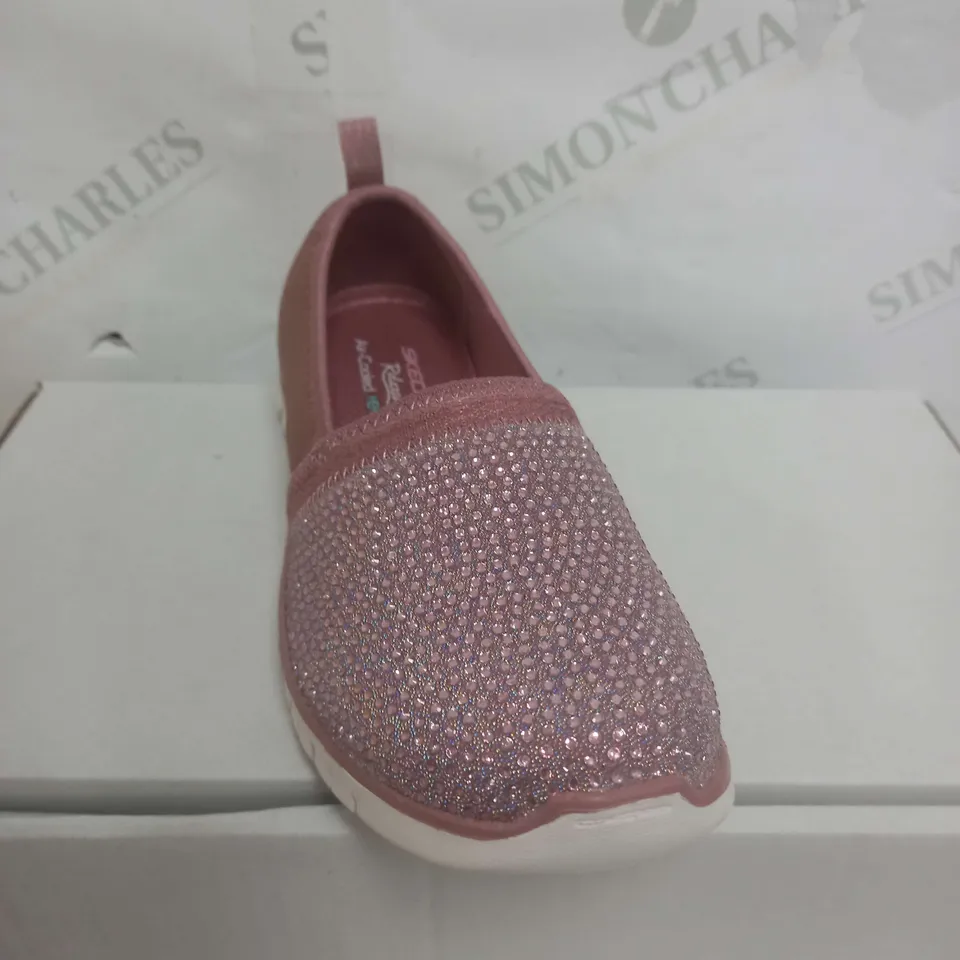 SKECHERS PINK SLIP ON SHOES - SIZE 4