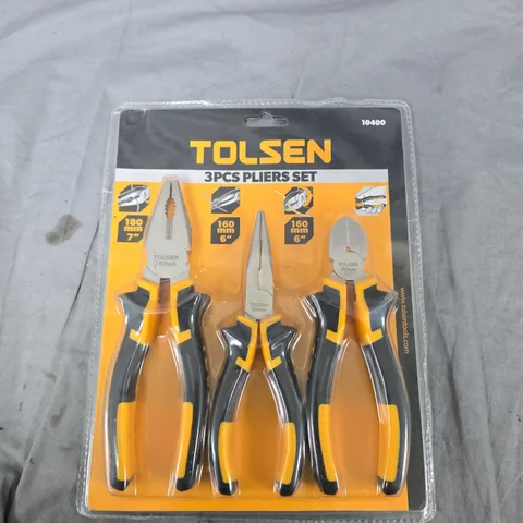 TOLSEN 3-PIECE PLIERS SET – 180MM AND 160MM (X2)