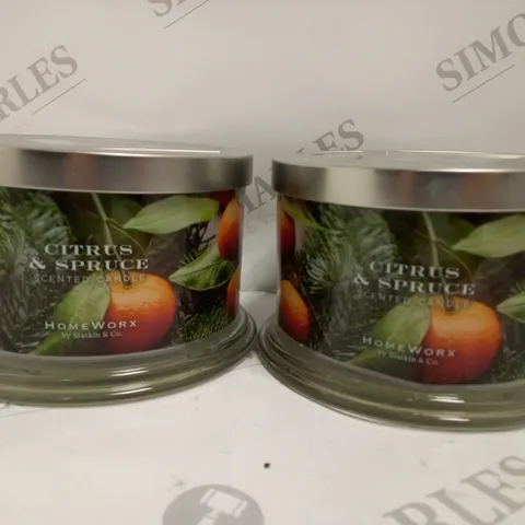 2 CITRUS & SPRUCE HOMEWORX SCENTED CANDLES