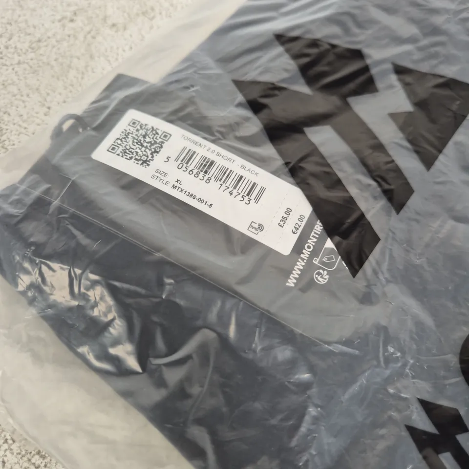 MONTIREX TORRENT 2.0 SHORT - BLACK, UK SIZE XL