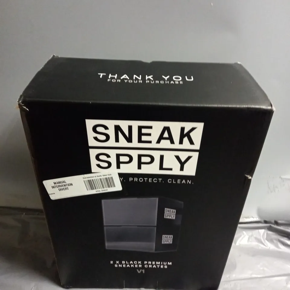 SNEAK SPPLY BOXED SET OF 2 BLACK PREMIUM SNEAKER CRATES