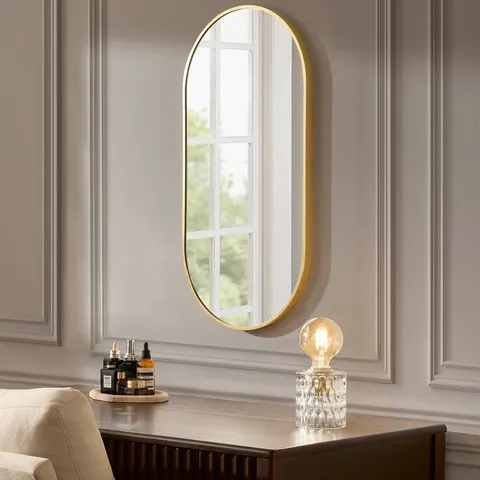 BOXED DUSK OVAL WALL MIRROR - GOLD (1 BOX)