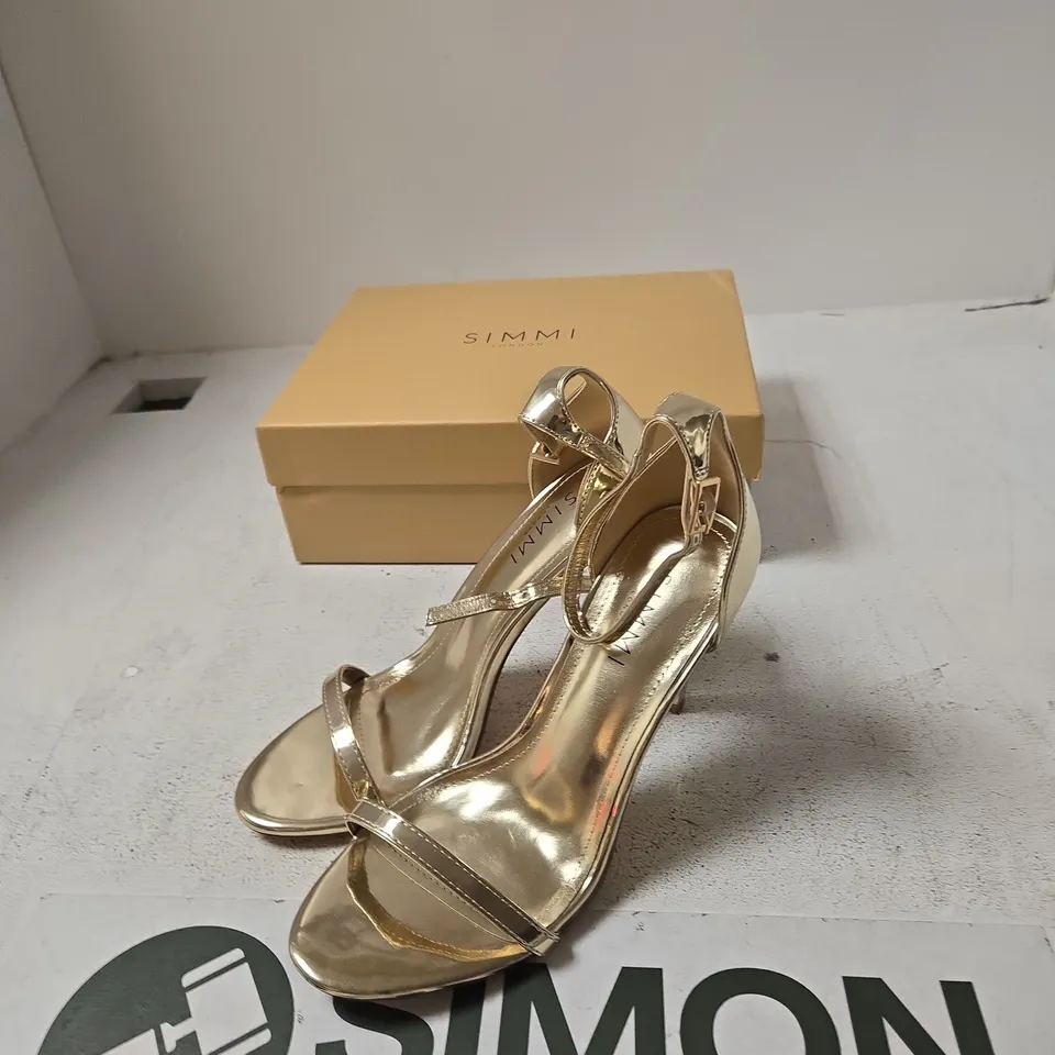 SIMMI LONDON GABBY GOLD MIRROR SANDALS – UK 6 (EU 39)