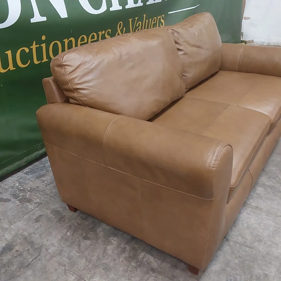 BAILEY 3 SEATER LEATHER SOFA - TAN RRP £879