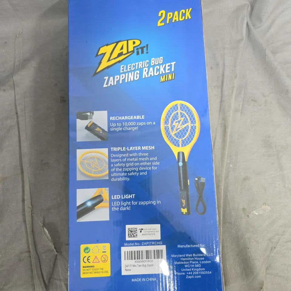 A BOX OF APROXIMATELY 9  Zap It! Mini Twin Bug Zapper 2-Pack – Rechargeable Insect Zappers (Boxed)