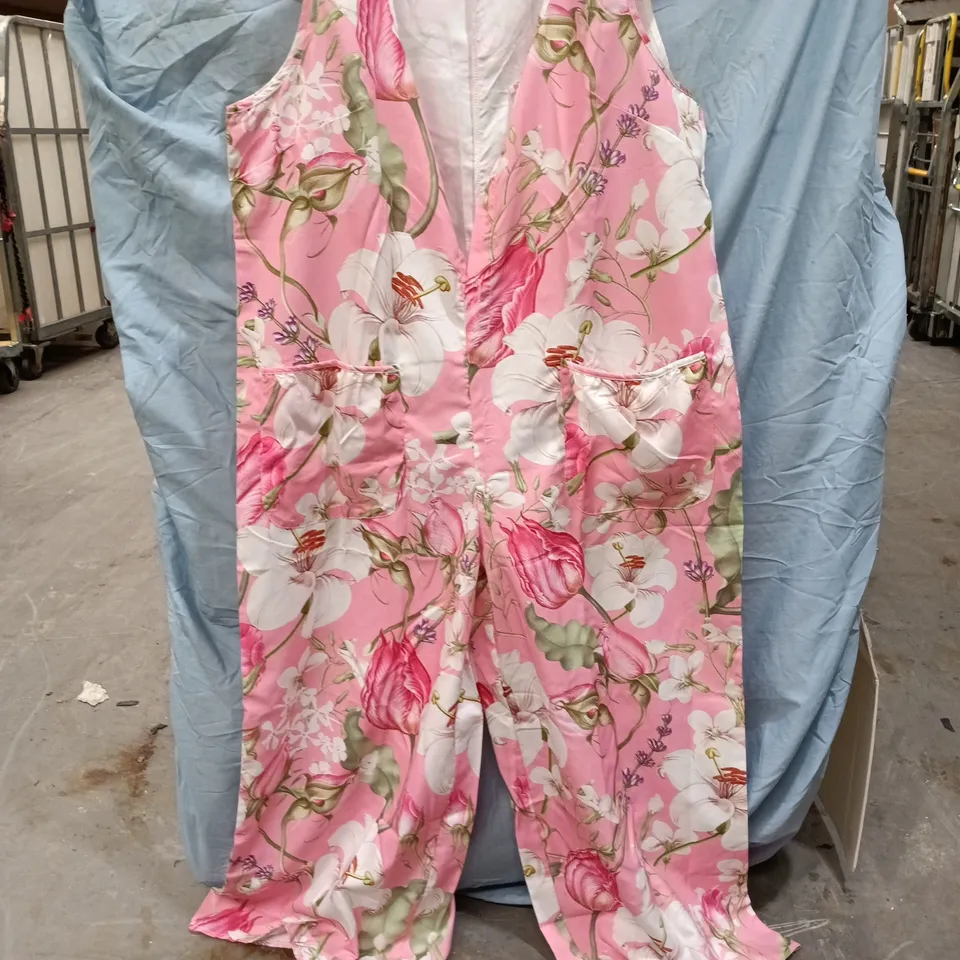 Women's Pink Floral Sleeveless Jumpsuit, Size XXL