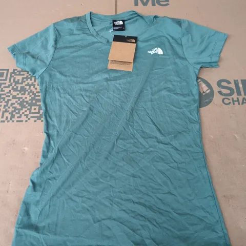 THE NORTH FACE WOMENS TEE IN SEA GREEN - SMALL