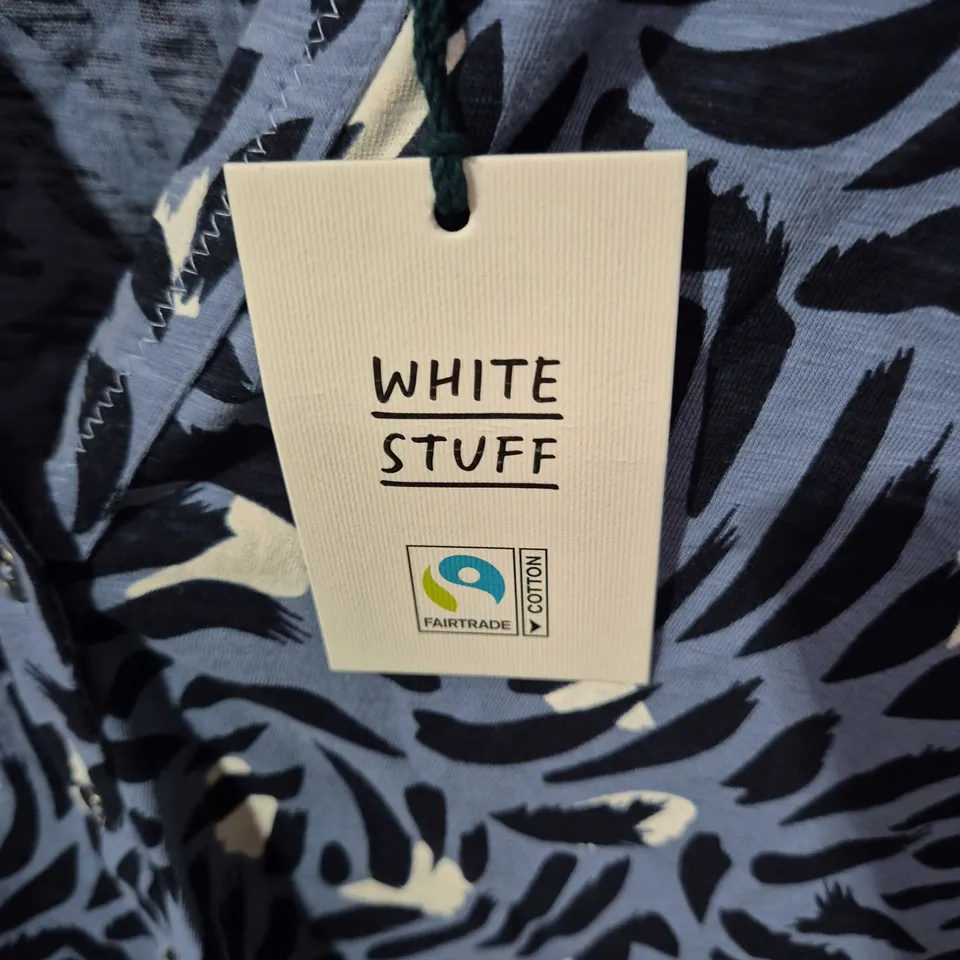 WHITE STUFF WOMEN'S BLOUSE – BLUE ABSTRACT PRINT, UK 16