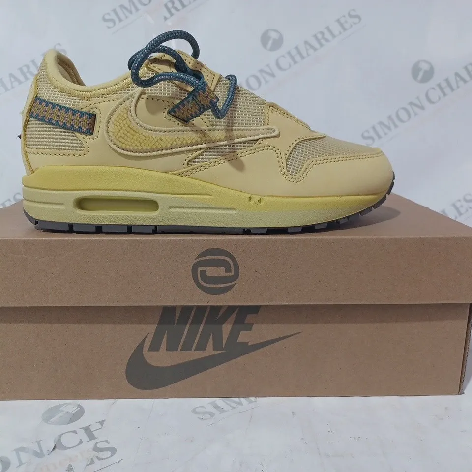 BOXED PAIR OF NIKE AIR MAX 1 CACTUS JACK SHOES IN YELLOW