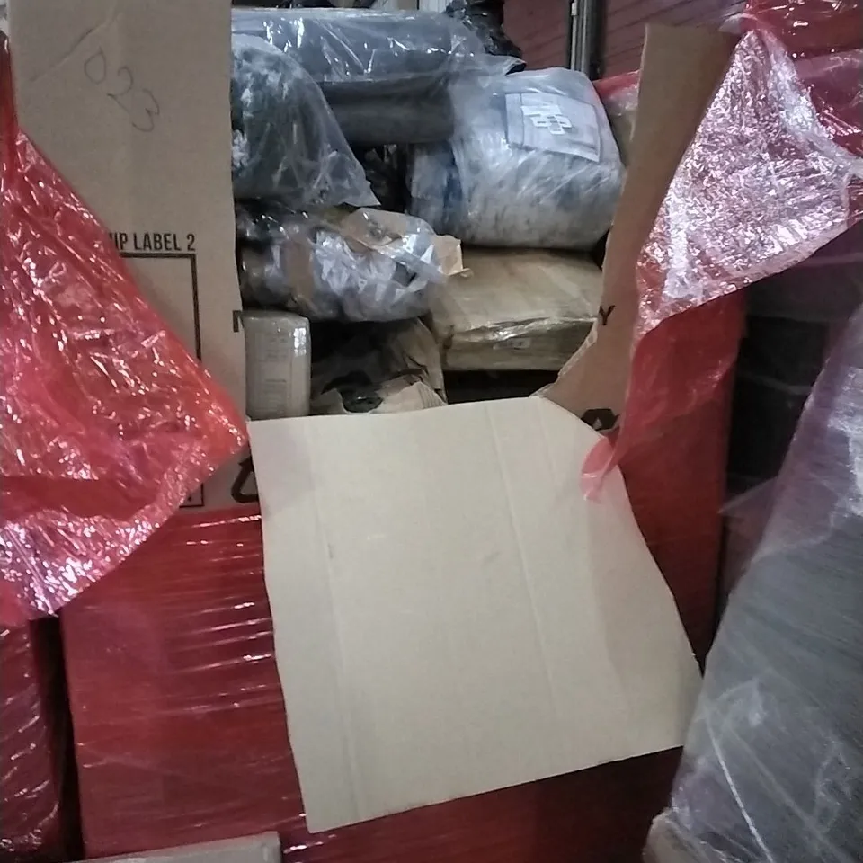 PALLET OF HOUSEHOLD ITEMS TO INCLUDE DARTS MAT,LED CEILING LIGHT, PICTURE FRAMES, LED DIMMABLE CEILING LIGHT, VIBRATION PLATE AND OTHER ASSORTED ITEMS...