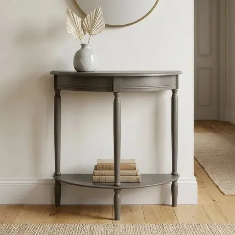 BOXED KELNA HALF ROUND SIDE TABLE GREEN (1 BOX)