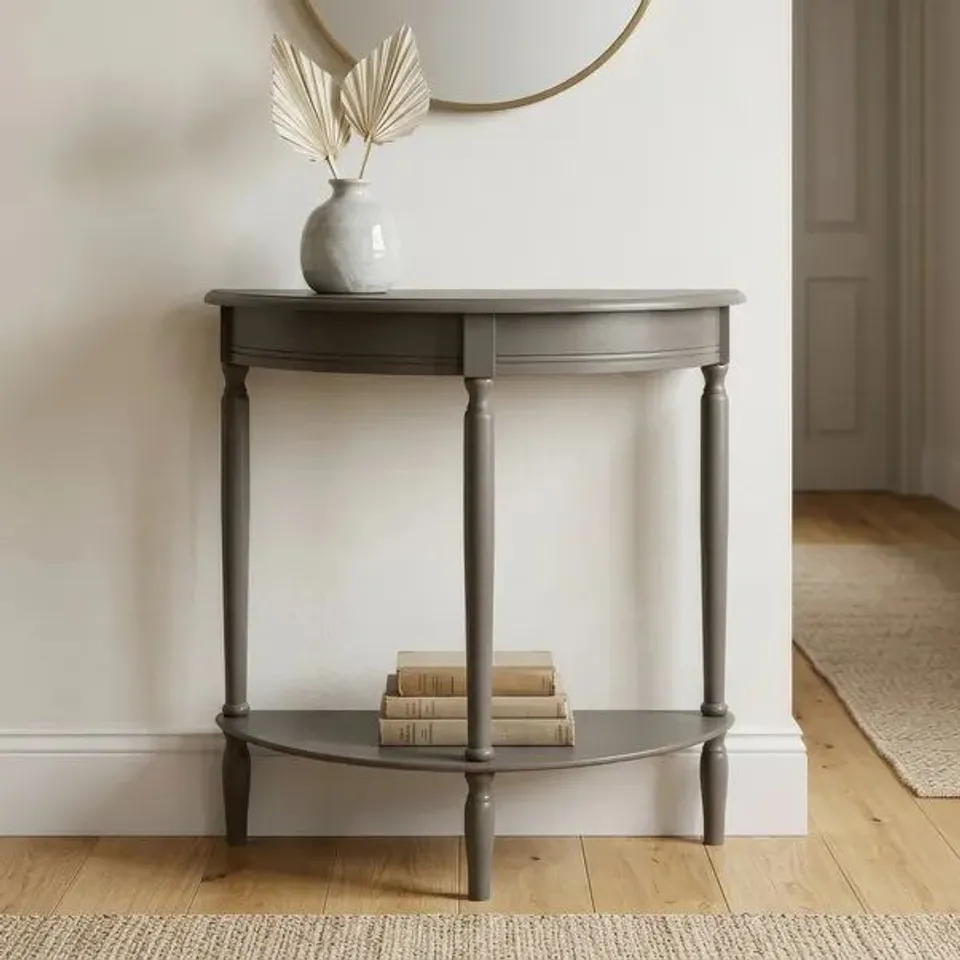 BOXED KELNA HALF ROUND SIDE TABLE GREEN (1 BOX)