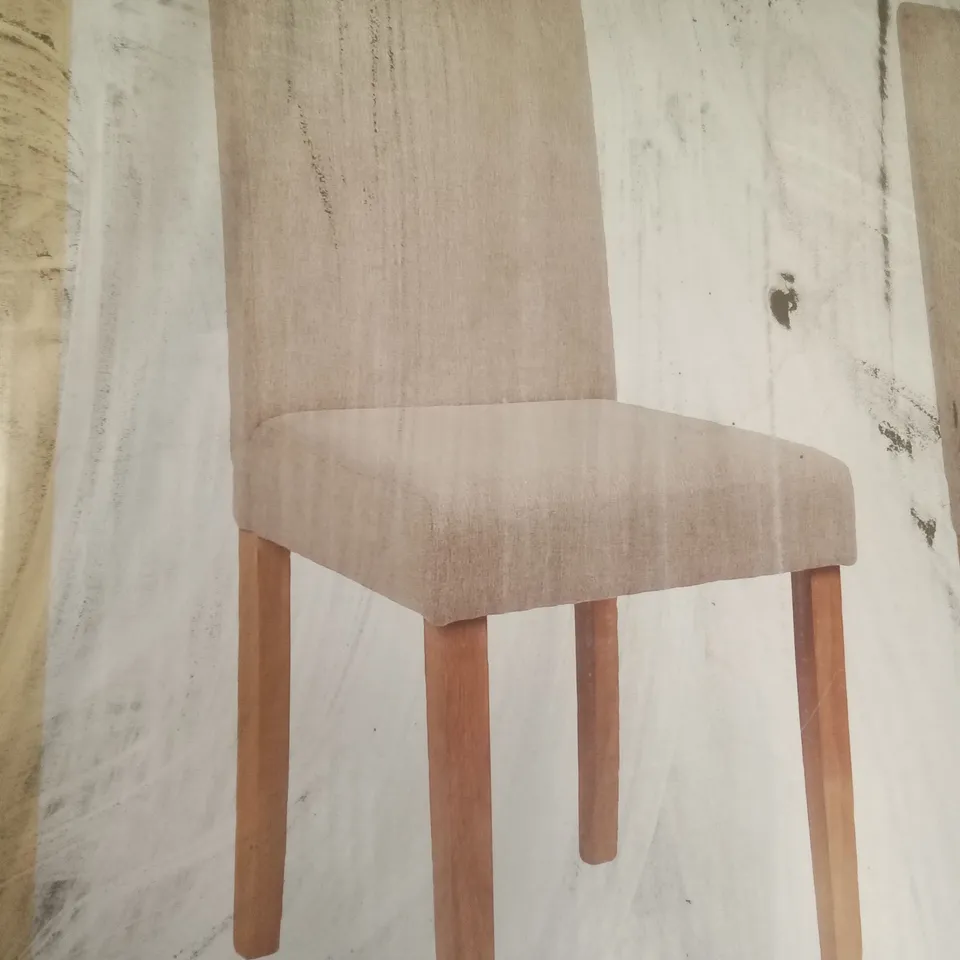 PALLET OF APPROXIMATELY 8 BOXES OF JIMBU IVORY UPHOLSTERED CHAIRS 