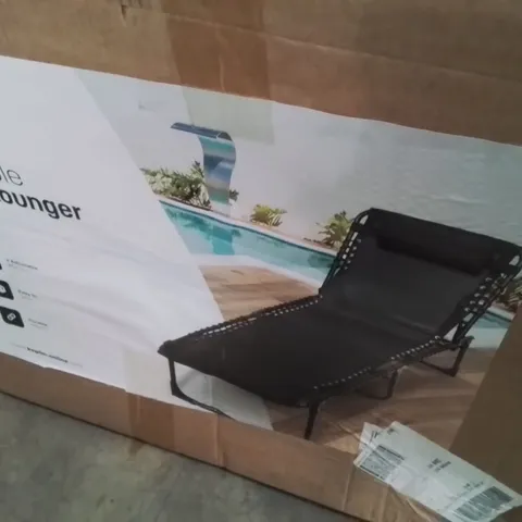 BOXED KEPLIN FOLDABLE SUN LOUNGER BLACK