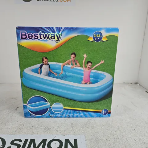BESTWAY BLUE RECTANGULAR POOL BOXED 2.62M