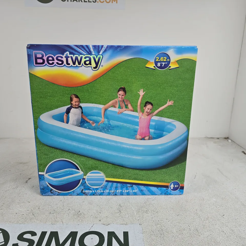 BESTWAY BLUE RECTANGULAR POOL BOXED 2.62M