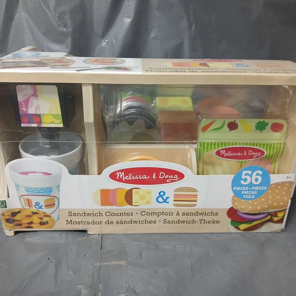 BOXED MELISSA & DOUG WOODEN SLICE & STACK SANDWICH COUNTER RRP £39.99