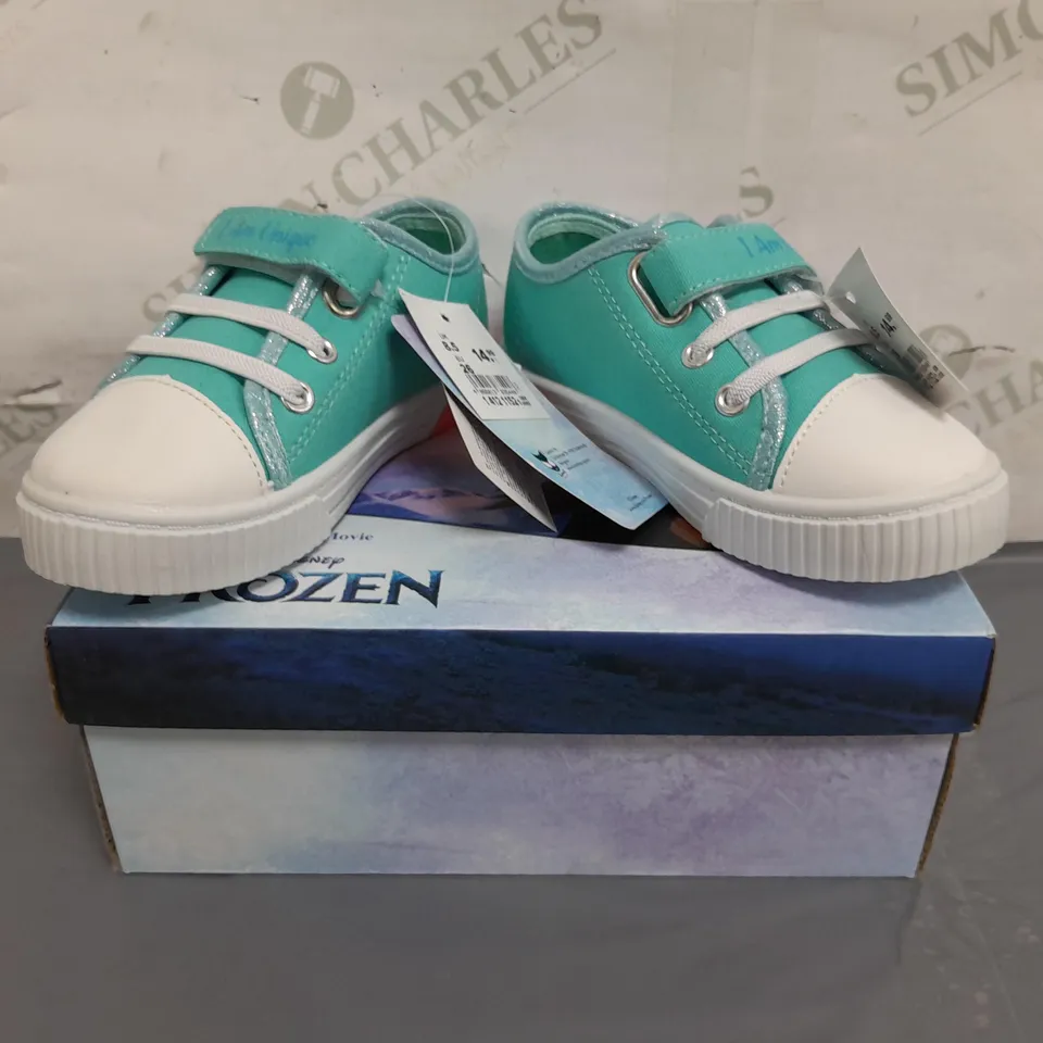 BOXED PAIR OF UNBRANDED KIDS DISNEY FROZEN SHOES UK SIZE 8.5