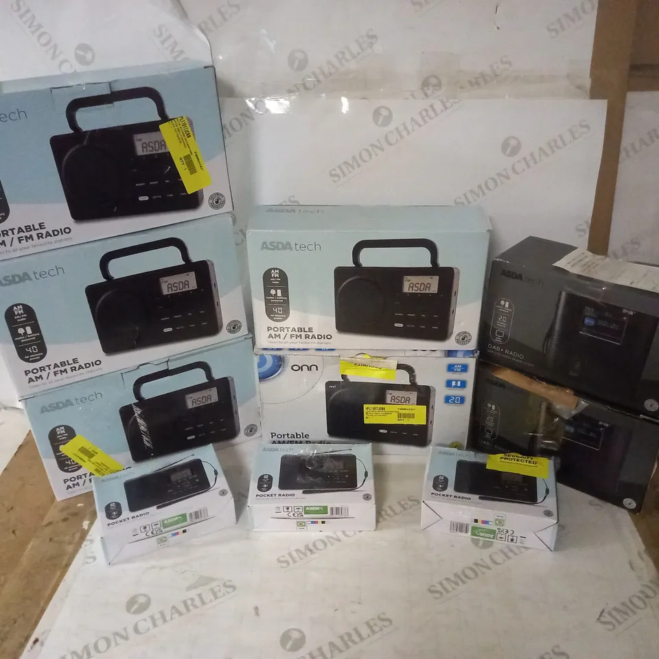 LOT OF 10 ASSORTED ASDA RADIOS
