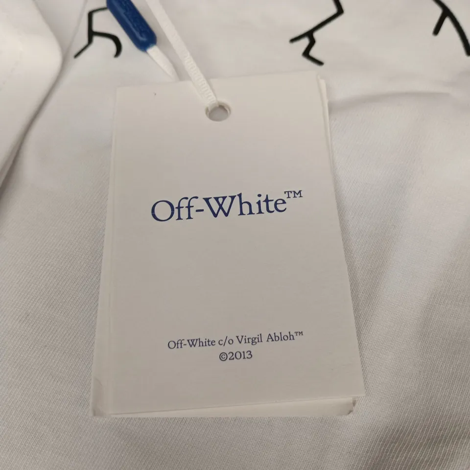 OFF-WHITE WHITE T SHIRT WITH YELLOW LOGO XL TAGGED